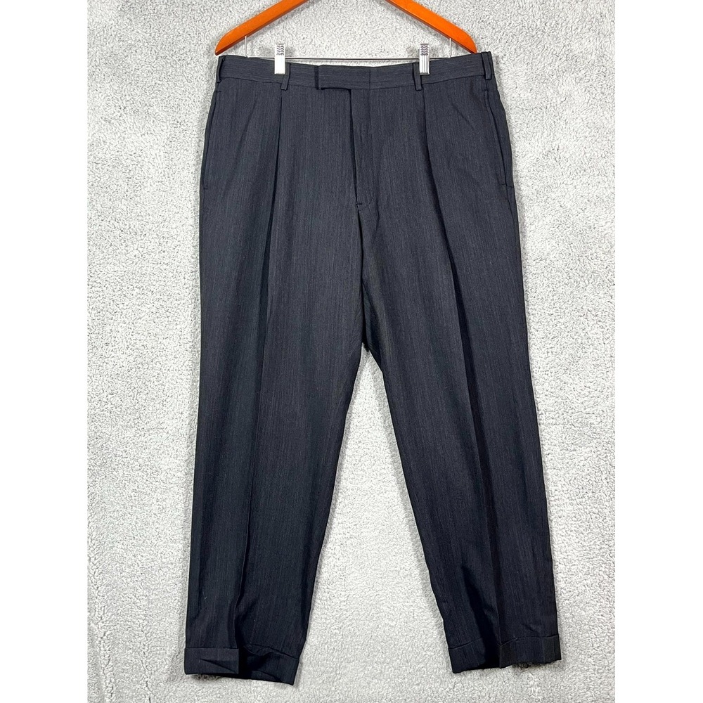 Kenneth Cole Dress Pants Mens 36x29 Black Pleated High Rise Business Formal